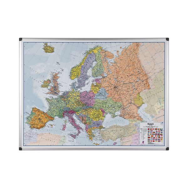 Bi-Office Maya Carte magnétique Europe 120x90cm, MAP0100402