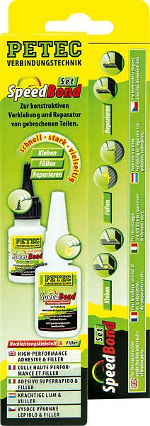 Petec Speedbond-Set, Contenu Adhésif + Mastic haute performance, Carte mémoire, VE: 10 pièces, 93550