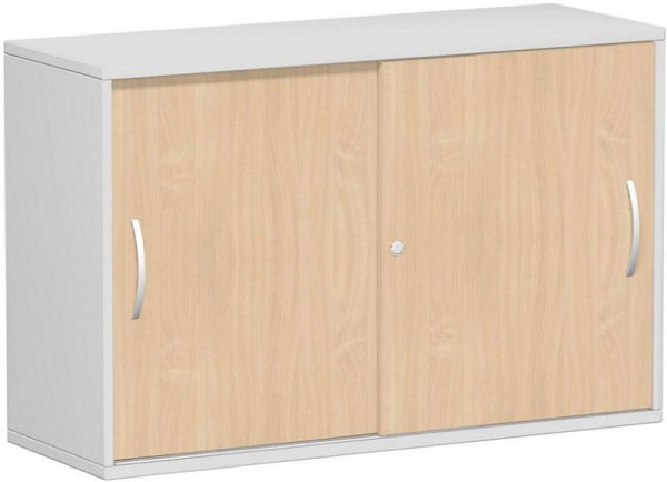 geramöbel panneau supérieur d'armoire à portes coulissantes 25 mm, avec pieds, verrouillable, 1200x425x798, hêtre/gris clair, S-312253-BL