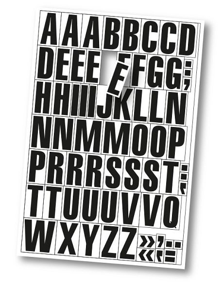 Lettres magnétiques Eichner, noir sur blanc, 9218-03031