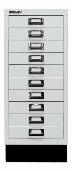 Bisley MultiDrawer™, série 29 avec base, DIN A4, 10 tiroirs, blanc signalisation, L2910S696