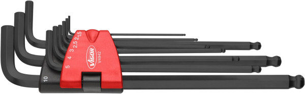 Jeu de tournevis coudés VIGOR, profil à six pans creux, 1,5, 2, 2,5, 3, 4, 5, 6, 8, 10, nombre d'outils : 9, V4942