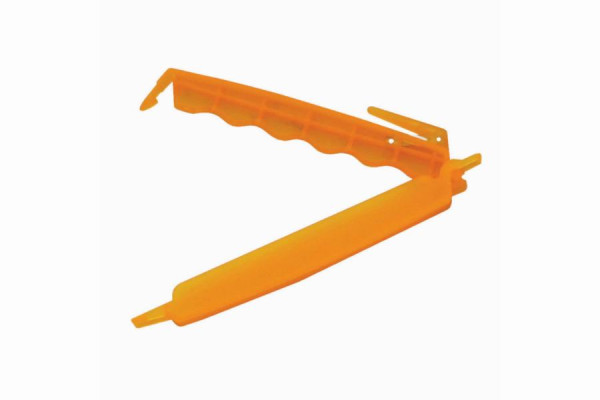Clip de fermeture Schneider, longueur 120 mm, orange, avec couteau, en polyéthylène, 6 clips, 391900