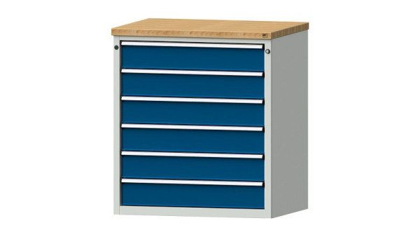 Armoire à tiroirs pour établis ANKE, modèle 3002 V, 915 x 700 x 1020 mm, RAL 7035/5010, BMP 40 mm, 611.203