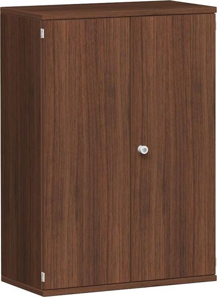 geramöbel armoire à portes battantes 2 étagères décoratives, verrouillable, 800x425x1152, noyer/noyer, N-10D308-NN