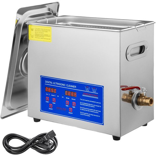 Nettoyeur à ultrasons VEVOR JPS-30A, 6 L, acier inoxydable avec affichage numérique, JPS-30ACSBQXJ0001V2