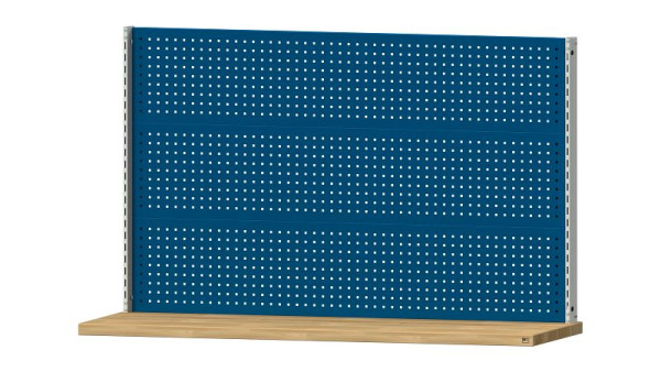 Structure de base des établis ANKE structure du système, 1980 x 107 x 1200 mm, RAL 7035/5010, 3 x hauteur de paroi perforée 400 mm, 340.352