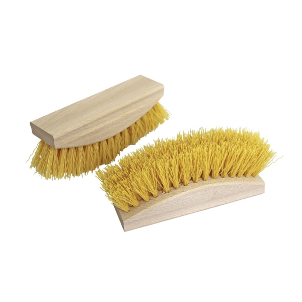 Brosse à main Schneider spécialement pour le nettoyage des paniers de fermentation, manche en bois, poils en polyéthylène, 201907