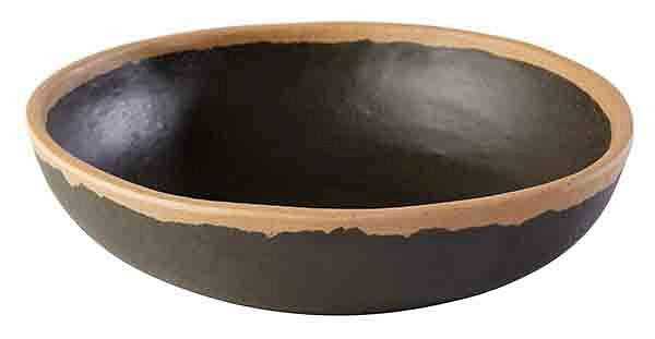 Bol APS -CROCKER-, Ø 16,5 cm, hauteur : 4 cm, 0,5 litre, mélamine, marron, avec bord marron clair, 84574