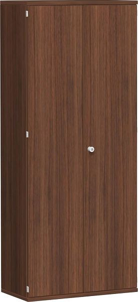 geramöbel armoire à portes battantes 4 étagères décoratives, verrouillable, 800x425x1920, noyer/noyer, N-10D508-NN