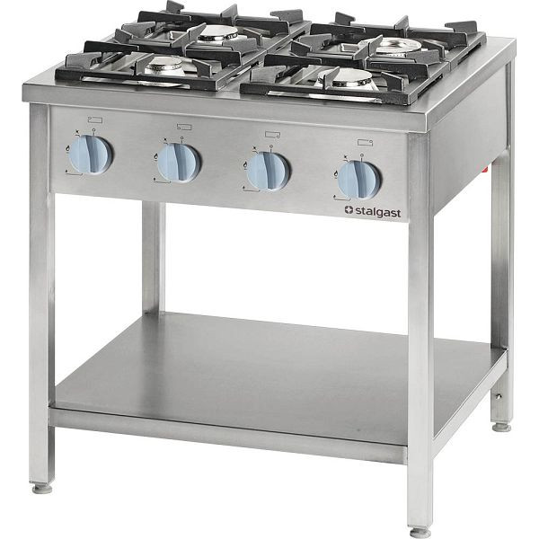 Réchaud à gaz Stalgast série 700 - G20, 4 brûleurs (3,5+5+2x7), 800 x 700 x 850 mm (LxPxH), FS01420SE
