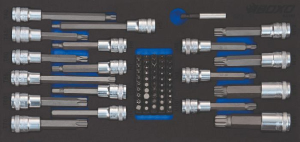 Jeu de douilles et embouts Boxo 1/2", 69 pièces, UE : 5 pièces, BX382
