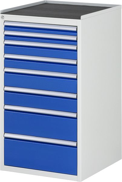 Armoire à tiroirs RAU série 7000, L580xP650xH1035mm, tiroirs : 2xH60, 2xH90, 2xH120, 1xH180, 1xH210mm, support métallique, 03-L7.11A-MT.11