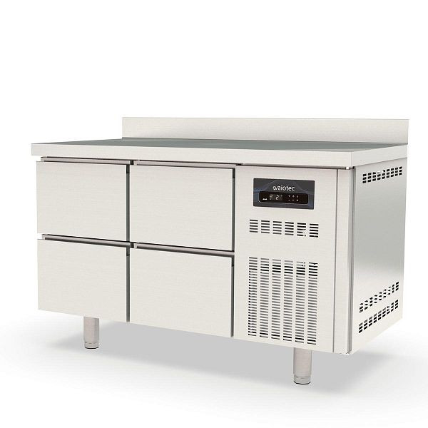 Table réfrigérante Vaiotec TOPLINE 700 / 2 volets GN1/1 avec 4 tiroirs et dosseret, 10293