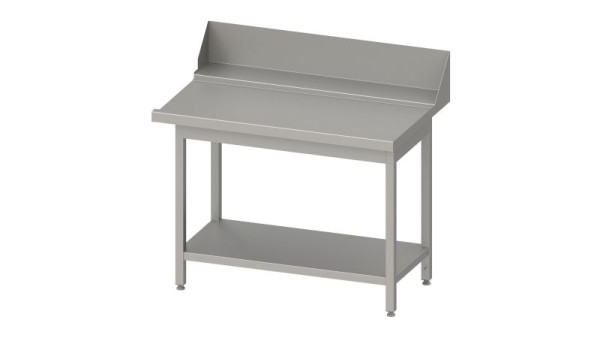 Table d'égouttage en acier inoxydable Stalgast, guide de panier avec pente, étagère de base, 900x750x880mm, côté de montage à droite, dosseret : 200mm, soudé, VAL09714RA