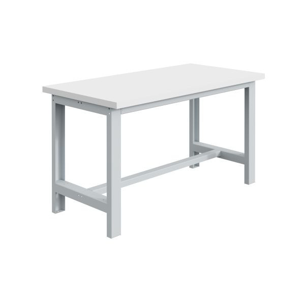 Etabli pour charges lourdes SOFAME SI L 2000 x P 750 x H 838 mm, plan de travail mélaminé 38 mm, gris clair RAL 7035, W010010110GC