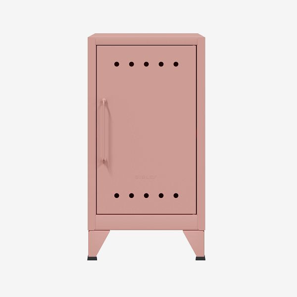 Mini meuble de rangement Bisley Fern, ouverture à droite, avec étagère fixe, rose pastel (620), FERMINRH620