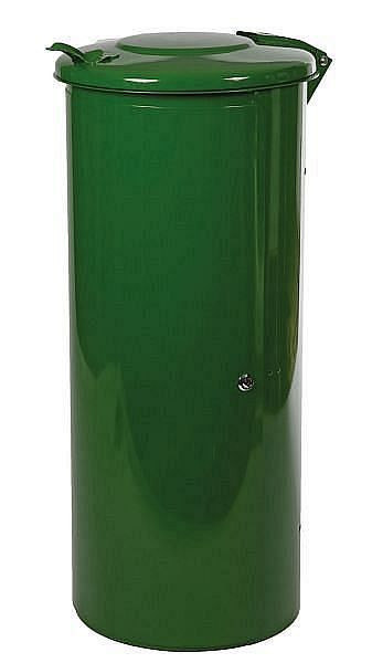 Collecteur de déchets pour aire de repos Renner modèle 110, verrouillable, environ 110 L, avec couvercle en acier, bague de serrage galvanisée à chaud, galvanisée à chaud, 8059-00FV