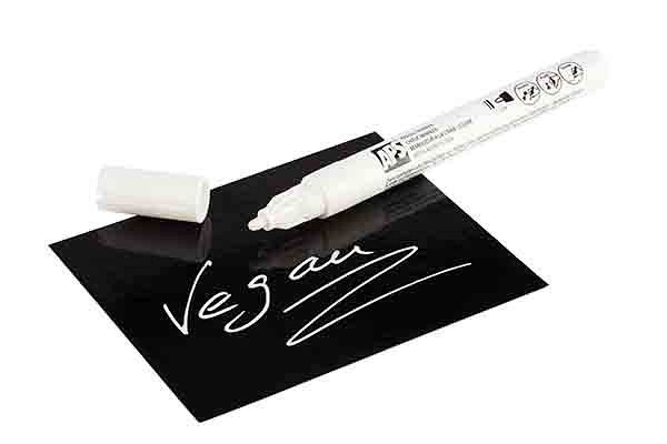 Stylo craie APS, Ø 1 cm, hauteur : 13 cm, largeur du trait : 2 mm, couleur : blanc, pack : 2 pièces, 71490