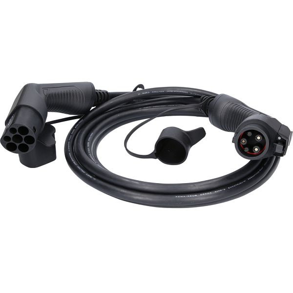 Câble de charge KS Tools, droit, type 2 / type 1, 7,4 kw, 230 v, 32 a, 5 mètres, 117.7130