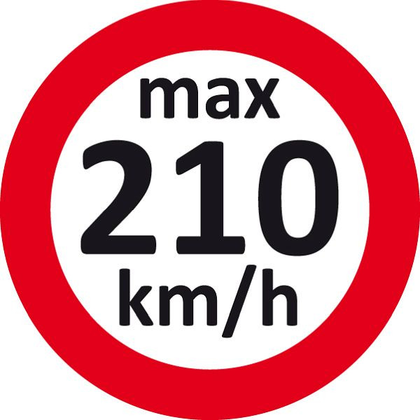 Autocollant de vitesse Eichner, 210 km/h, UE : 100 pièces, 9240-00005