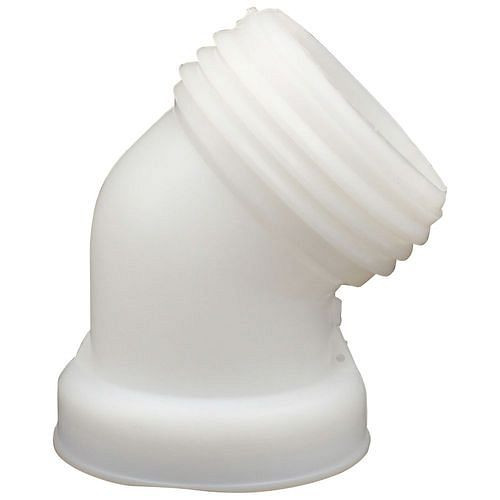 Buse de sortie DENIOS IBC DN 80, monobloc, avec gros filetage S100x8 IT, coudée à 45°, lot de 3, 311441