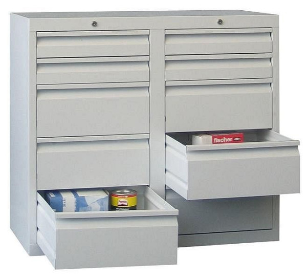Armoire à tiroirs PAVOY avec guides coulissants, capacité 15 kg, 43445-100-003