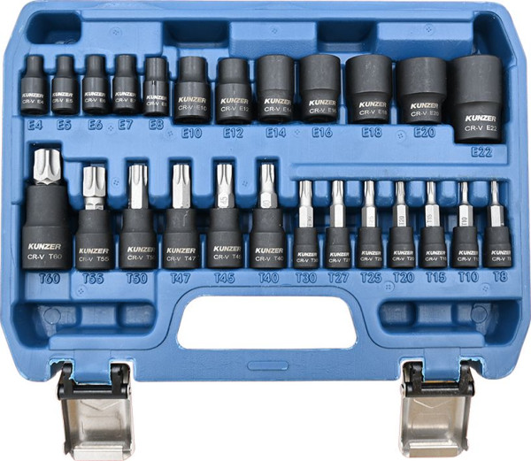 Jeu d'embouts Kunzer "profil TX", 25 pièces dans un coffret, 7BST25