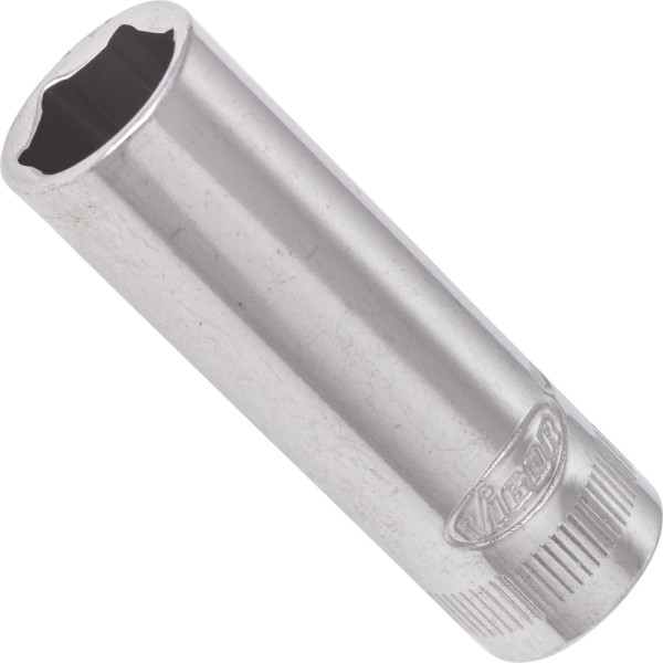 Insert de clé à douille VIGOR, long, carré creux 6,3 mm (1/4 pouce), profil à six pans extérieurs, 11 mm, V2699N