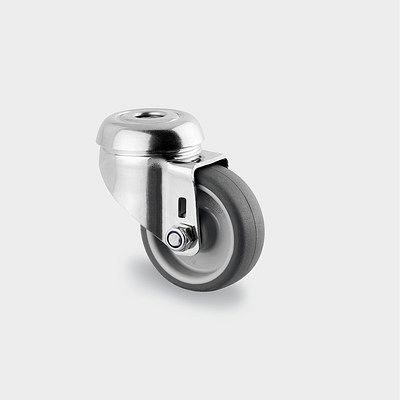 Roulette pivotante TENTE-ROLLEN, roue Ø 50 mm, capacité de charge 40 kg, hauteur totale 69 mm, A 85 Shore, avec trou de vis, 7470PJO050P30-11