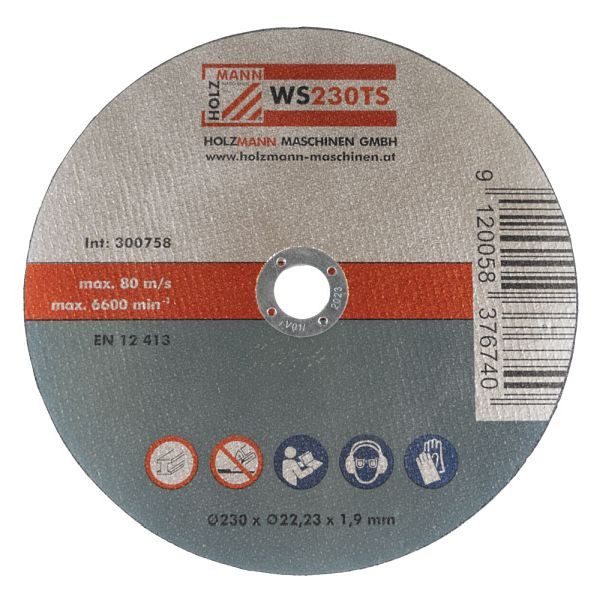 Disque à tronçonner Holzmann 230*22,23 1,9 mm, paquet de 10, WS230TS
