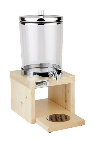Distributeur de jus APS -BRIDGE-, 35,5x22 cm, hauteur : 50 cm, 6 litres, inox 18/8, SAN, érable, massif, refroidissement avec 2 blocs de glace, 10871
