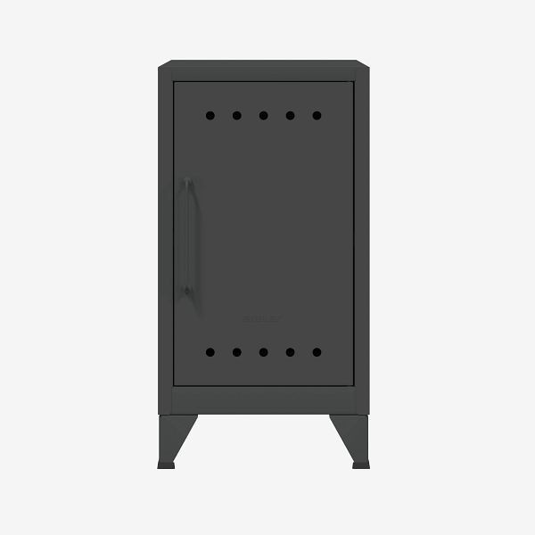 Mini meuble de rangement Bisley Fern, ouverture à droite, avec étagère fixe, gris anthracite (634), FERMINRH634