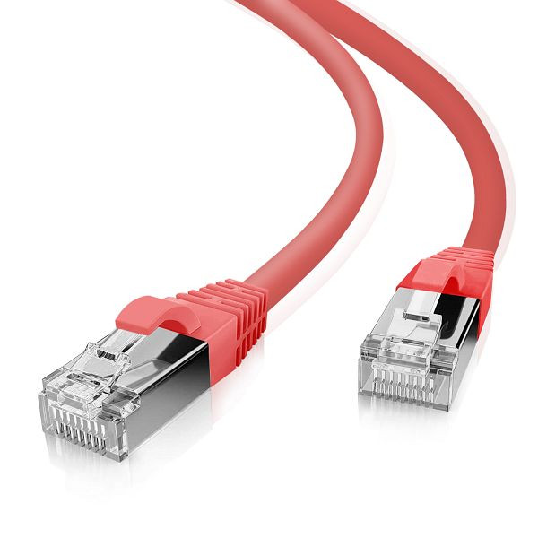 Câble patch Helos SF/UTP Cat 5e rouge 1,0m, 117823