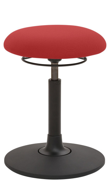 Mayer Sitzmöbel , siège en plaque ronde, rembourré, avec anneau de déclenchement noir, hauteur d'assise 49 - 69 cm, rouge cerise, 1166_GF30_30611