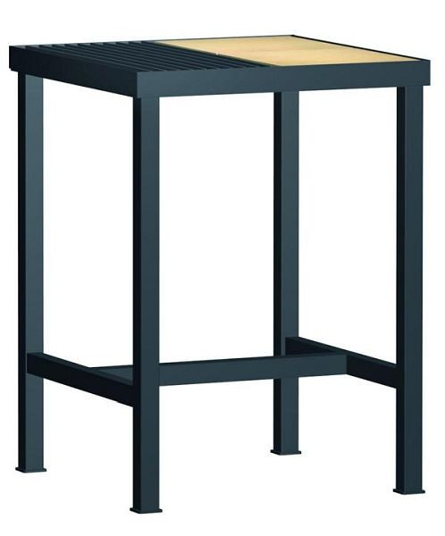 Table de soudage KLW 625 x 625 x 855 mm L x P x H, plan de travail divisé avec briques réfractaires et grille, WPS01N-0625-001