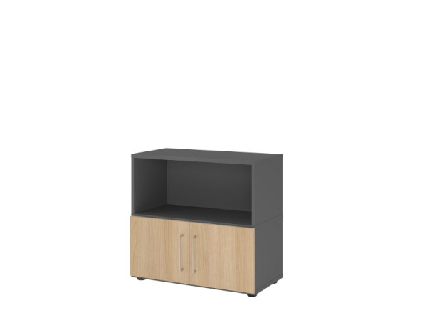 Étagère/portes Hammerbacher, 2OH, graphite/chêne, VFW28T1KG/G/E/BS