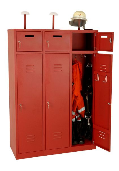 Armoire de pompiers KEMMLIT à 3 compartiments, avec portes, 100892