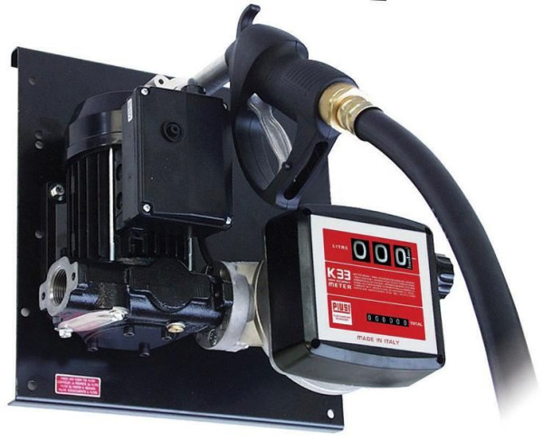 Kit de ravitaillement ZUWA E 72-BS/Z avec compteur K33 230 V, pour diesel et biodiesel (RME), monté sur plaque, débit 72 l/min, 120639