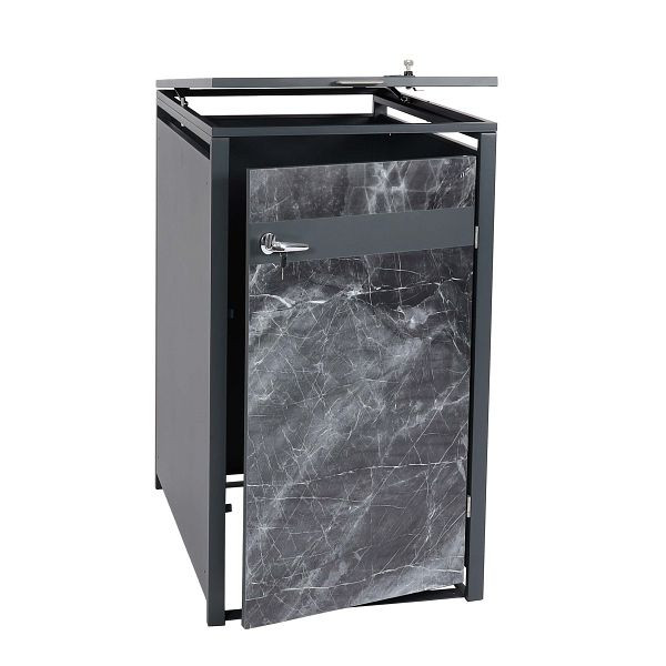 Mendler HWC-J82 1er revêtement de poubelle, poubelle, extensible, métal 32kg, anthracite, aspect marbre foncé, 83393