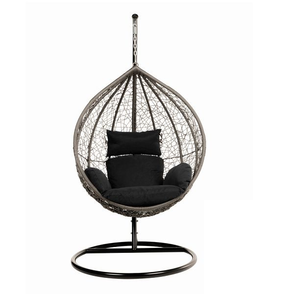 HOME DELUXE chaise suspendue en polyrotin CIELO - noir, 21362
