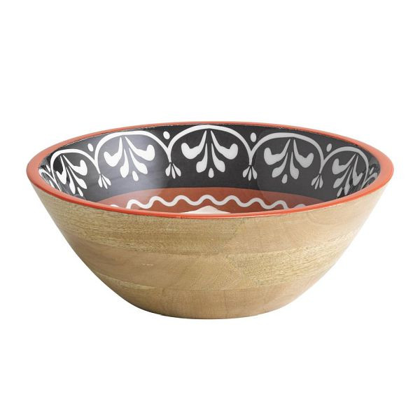 Bol APS "MANGO", bois de manguier, revêtement intérieur en résine époxy, Ø 30 cm, 3 litres, noir-blanc-marron, 01055