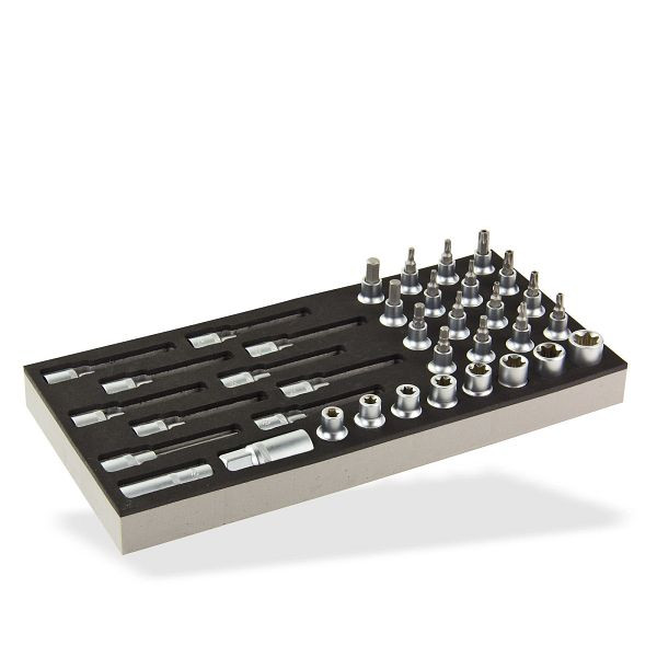 Jeu de douilles hexagonales/hexalobulaires ADB 1/2", 36 pièces, 22302
