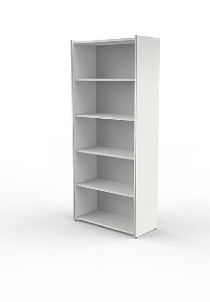 Kerkmann étagère simple large, 5 OH, frais, L 800 x P 380 x H 1830 mm, blanc, 13443510