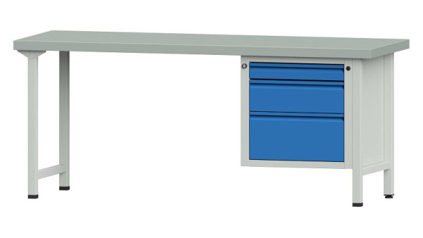 Établis ANKE Établi combiné, modèle 730 E, 2000 x 700 x 850 mm, RAL 7035/5012, ZBP 50 mm, 510.815