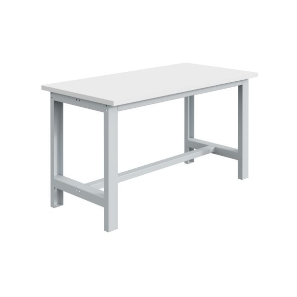 Etabli pour charges lourdes SOFAME SI L 2000 x P 750 x H 830 mm, plan de travail stratifié RESITOP 30 mm, gris clair RAL 7035, W010010214GC