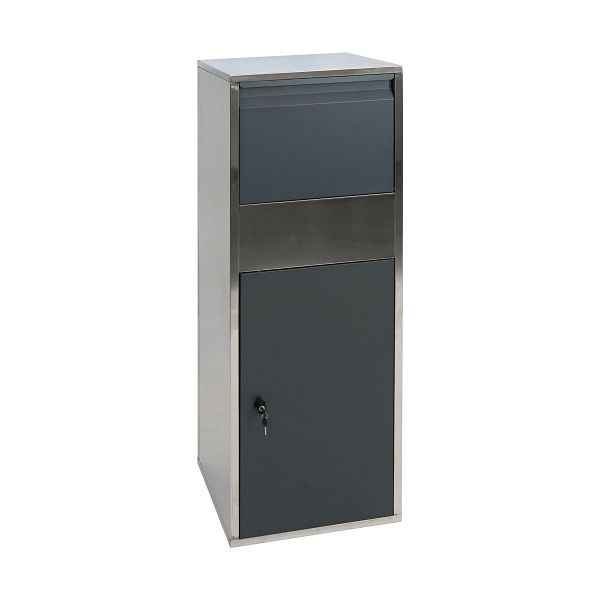 Mendler boîte à colis HWC-G80, boîte à colis sur pied boîte aux lettres colis boîte aux lettres taille XL, acier inoxydable anthracite, 78624
