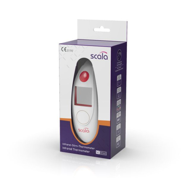 Thermomètre frontal infrarouge Scala SC 8360 NFC, rouge, 83600