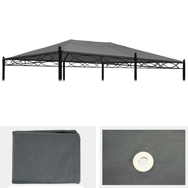 Couverture de rechange Mendler pour tonnelle de pergola de toit Cadix 5x3m, gris, 65469