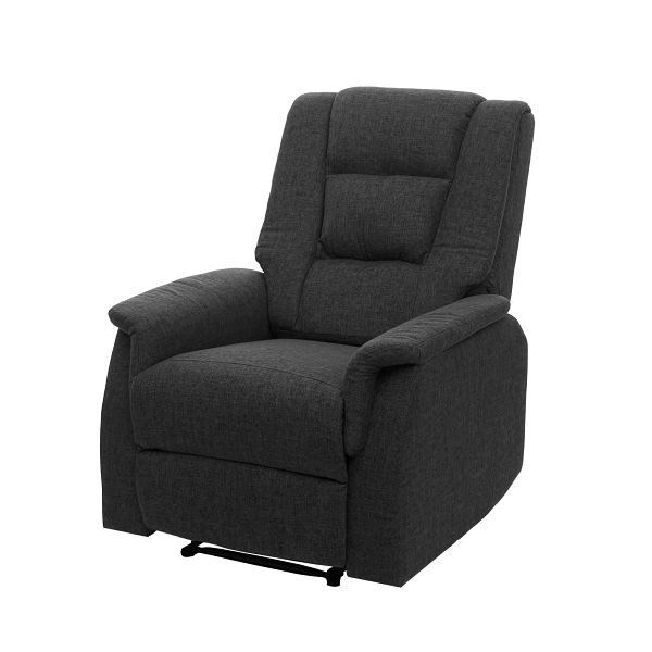Fauteuil TV Mendler HWC-F23, fauteuil de relaxation, chaise longue, tissu/textile 102x79x96cm, gris avec fonction massage et chaleur, 69457+69458